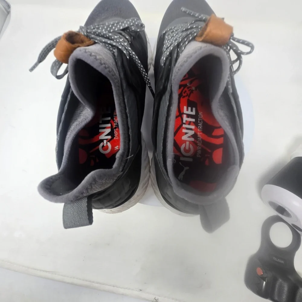 Puma Ignite PwrAdapt Mens Golf Shoes Grey Black Waterproof 192223-03 Size 10